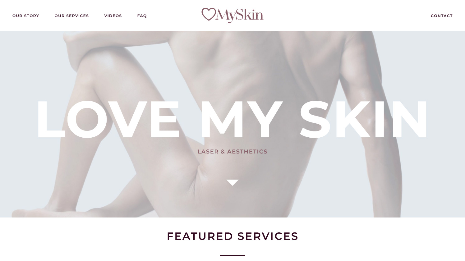 Love my skin laser website desktop screenshot