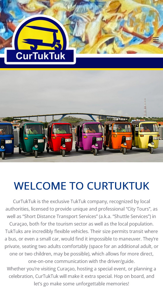 CurTukTuk website mobile screenshot