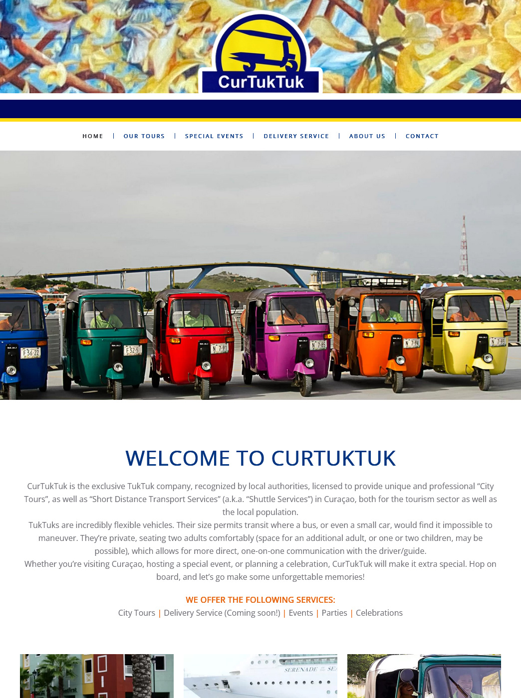 CurTukTuk website tablet screenshot