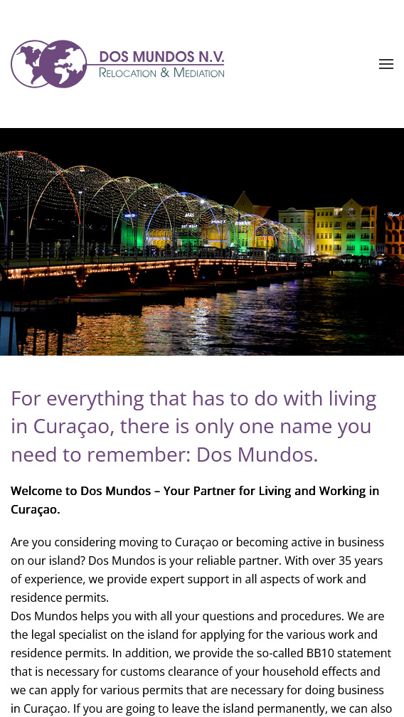 Dos mundos website mobile screenshot